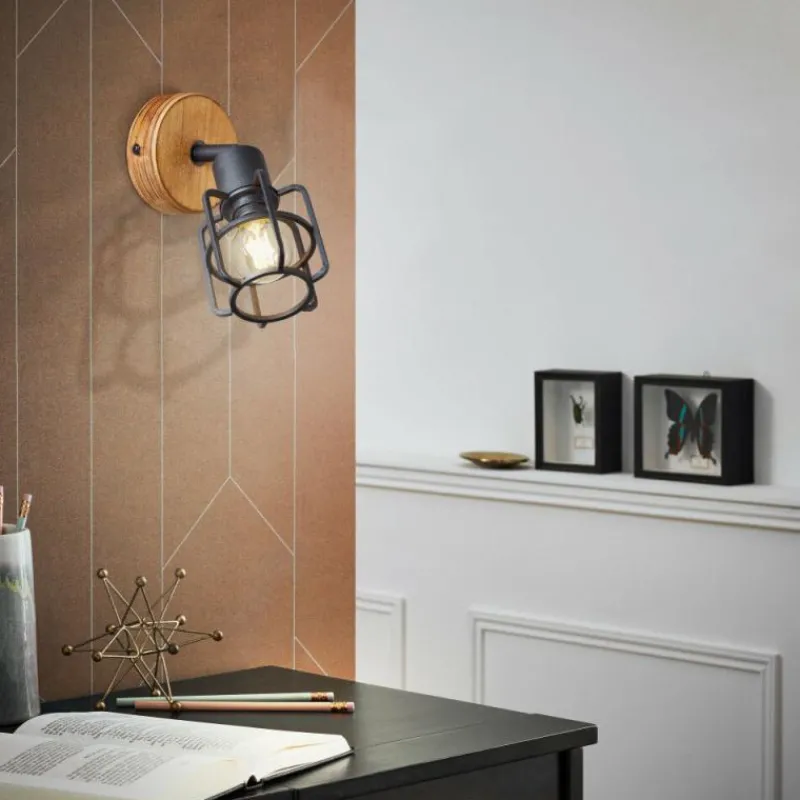 Luminaires Scandinaves-Luminaires Brilliant Applique murale Brilliant Gwen Bois foncé, 1 lumière