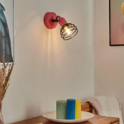 Lampes Vintages & Rétros-hofstein Applique murale Builako Rose, Noir, 1 lumière