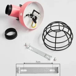 Lampes Vintages & Rétros-hofstein Applique murale Builako Rose, Noir, 1 lumière