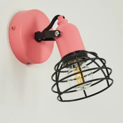 Lampes Vintages & Rétros-hofstein Applique murale Builako Rose, Noir, 1 lumière