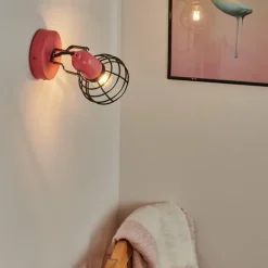 Lampes Vintages & Rétros-hofstein Applique murale Builako Rose, Noir, 1 lumière