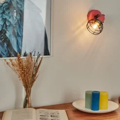 Lampes Vintages & Rétros-hofstein Applique murale Builako Rose, Noir, 1 lumière