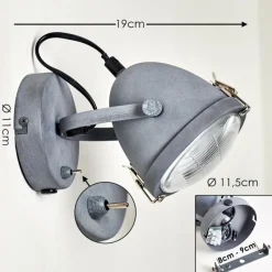 hofstein Applique murale Butikon Gris, 1 lumière