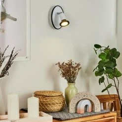 hofstein Applique murale Cabri LED Chrome, Noir, Blanc, 1 lumière