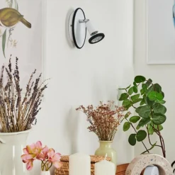 hofstein Applique murale Cabri LED Chrome, Noir, Blanc, 1 lumière