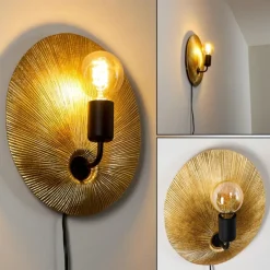 Lampes Dorées-hofstein Applique murale Calcasieu Noir doré, 1 lumière