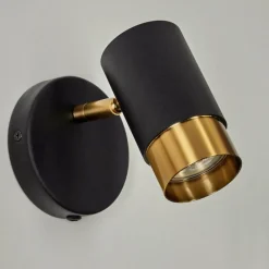 Lampes Vintages & Rétros-hofstein Applique murale Campanas Laiton, Noir, 1 lumière