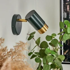 Lampes Vintages & Rétros-hofstein Applique murale Campanas Vert, Laiton, 1 lumière