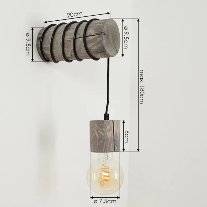 Luminaires Scandinaves-hofstein Applique murale Canedo Brun, 1 lumière