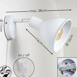 hofstein Applique murale Caney Blanc, 1 lumière