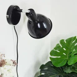 hofstein Applique murale Caney Chrome, Noir, 1 lumière