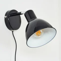 hofstein Applique murale Caney Chrome, Noir, 1 lumière