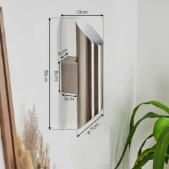 hofstein Applique murale Cann LED Nickel mat, 2 lumières