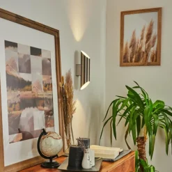 hofstein Applique murale Cann LED Nickel mat, 2 lumières