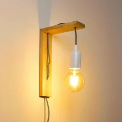 hofstein Applique murale Canoe Bois clair, 1 lumière