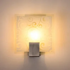 hofstein Applique murale carrée Acier inoxydable, Blanc, 1 lumière