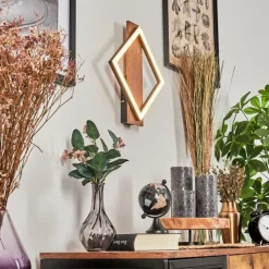 hofstein Applique murale Cascade LED Brun, Couleur bois, Noir, 1 lumière