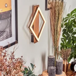 hofstein Applique murale Cascade LED Brun, Couleur bois, Noir, 1 lumière