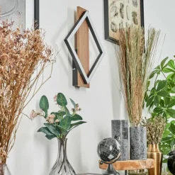 hofstein Applique murale Cascade LED Brun, Couleur bois, Noir, 1 lumière