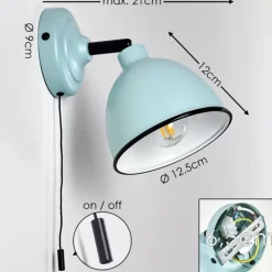 hofstein Applique murale Catharine Bleu, Noir, 1 lumière