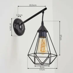 Lampes Vintages & Rétros-hofstein Applique murale Cenova Noir, 1 lumière