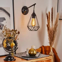 Lampes Vintages & Rétros-hofstein Applique murale Cenova Noir, 1 lumière