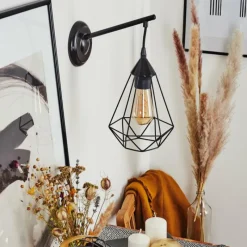 Lampes Vintages & Rétros-hofstein Applique murale Cenova Noir, 1 lumière