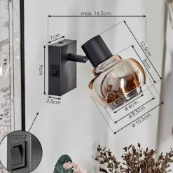 hofstein Applique murale Cevio Noir, 1 lumière