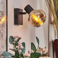 hofstein Applique murale Cevio Noir, 1 lumière