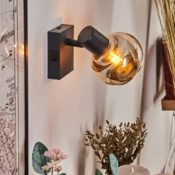 hofstein Applique murale Cevio Noir, 1 lumière