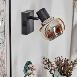 hofstein Applique murale Cevio Noir, 1 lumière