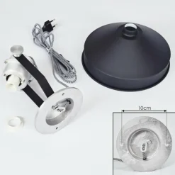 Lampes Industrielles-hofstein Applique murale Chara Noir, Argenté, 1 lumière