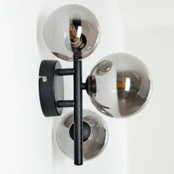 Suspension Verre Fumé-hofstein Applique murale Chariton LED Noir, 3 lumières