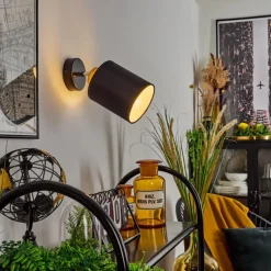 Lampes En Tissu-hofstein Applique murale Chiuvi Chrome, Écru, Noir, Blanc, 1 lumière