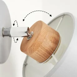 Lampes En Tissu-hofstein Applique murale Chiuvi Chrome, Gris, Écru, 1 lumière