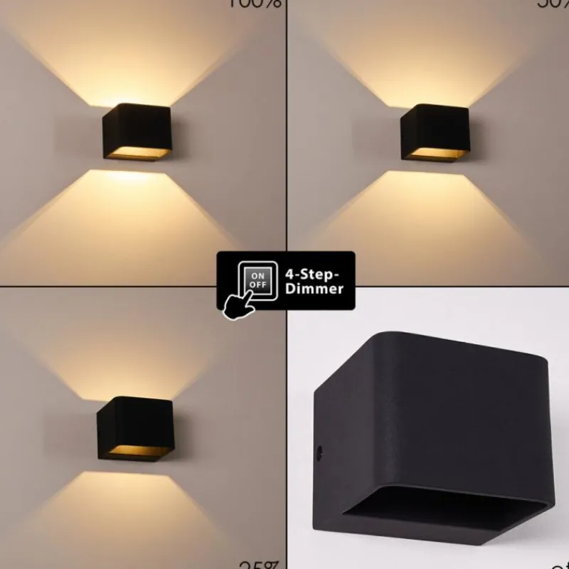 hofstein Applique murale Chuitna LED Noir, 1 lumière