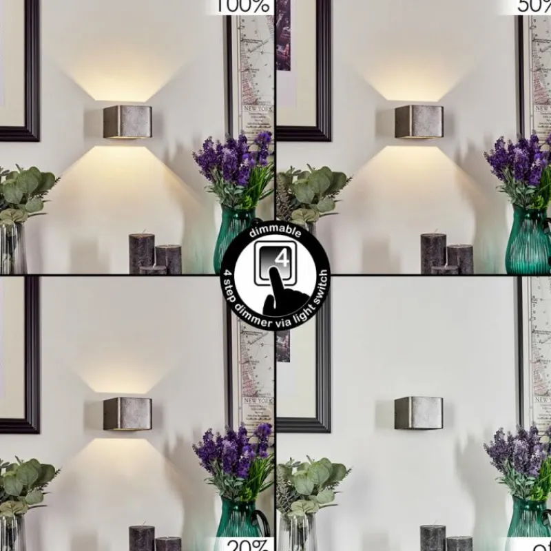 hofstein Applique murale Chuitna LED Nickel vieilli, 1 lumière