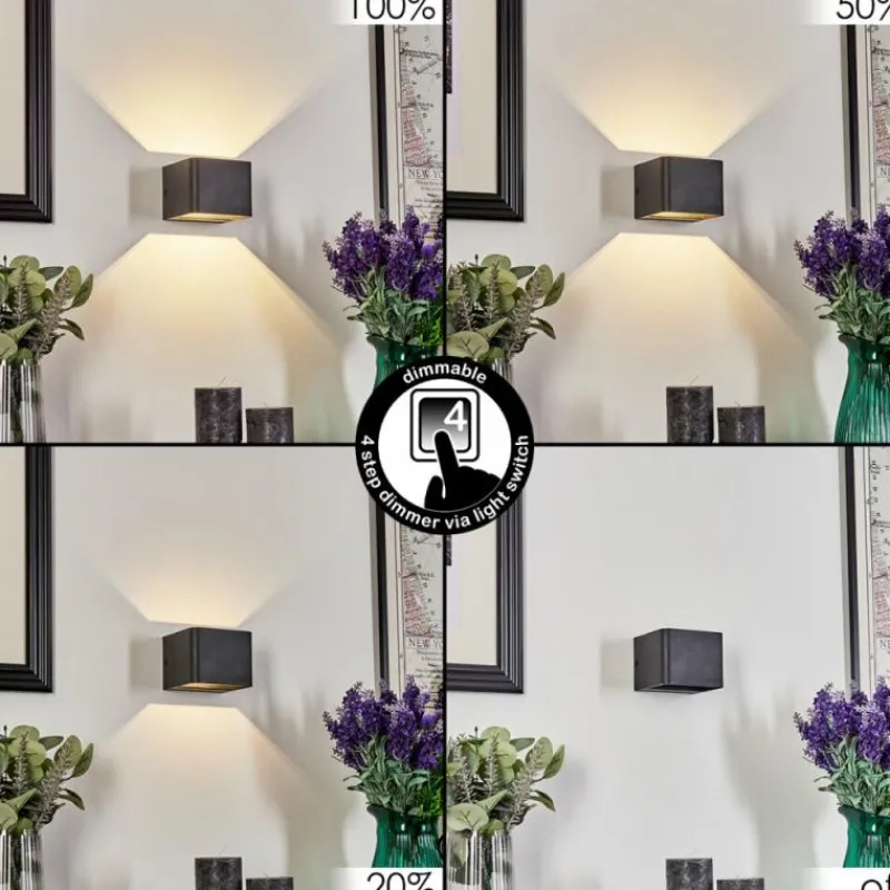 hofstein Applique murale Chuitna LED Noir, 1 lumière