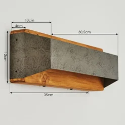 Lampes Industrielles-hofstein Applique murale Clarens LED Brun, Gris, 1 lumière