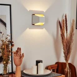 Lampes Industrielles-hofstein Applique murale Clarens LED Brun, Blanc, 1 lumière