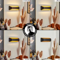 hofstein Applique murale Clarens LED Écru, Noir, 1 lumière