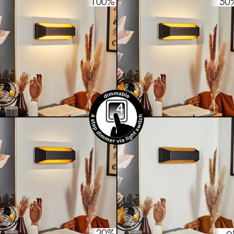 hofstein Applique murale Clarens LED Écru, Noir, 1 lumière