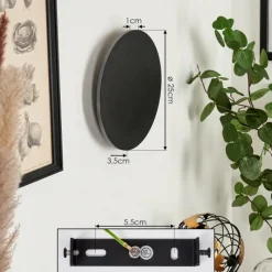 hofstein Applique murale Comallo LED Noir, Blanc, 1 lumière