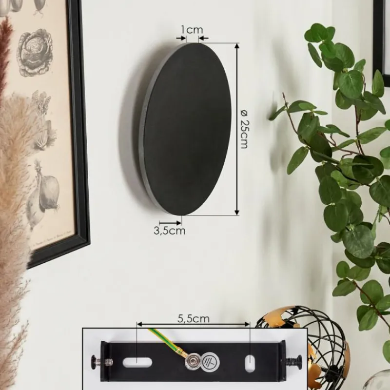 hofstein Applique murale Comallo LED Noir, Blanc, 1 lumière