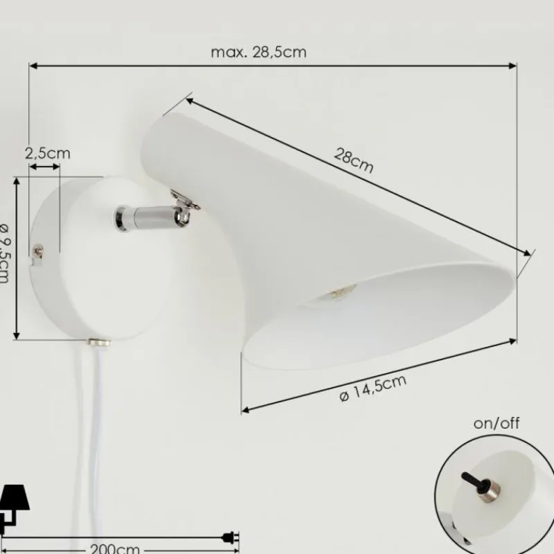 hofstein Applique murale Corralcay Chrome, Blanc, 1 lumière