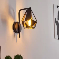 Lampes Vintages & Rétros-hofstein Applique murale Corralejo Cuivre, Noir, 1 lumière