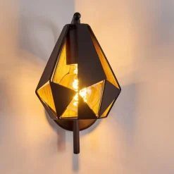 Lampes Vintages & Rétros-hofstein Applique murale Corralejo Cuivre, Noir, 1 lumière