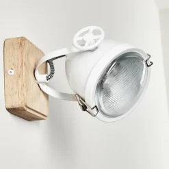 Lampes Vintages & Rétros-hofstein Applique murale Coruna Bois clair, Blanc, 1 lumière
