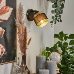 Lampes En Tissu-hofstein Applique murale Cottard Noir, 1 lumière