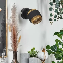 Lampes En Tissu-hofstein Applique murale Cottard Noir, 1 lumière